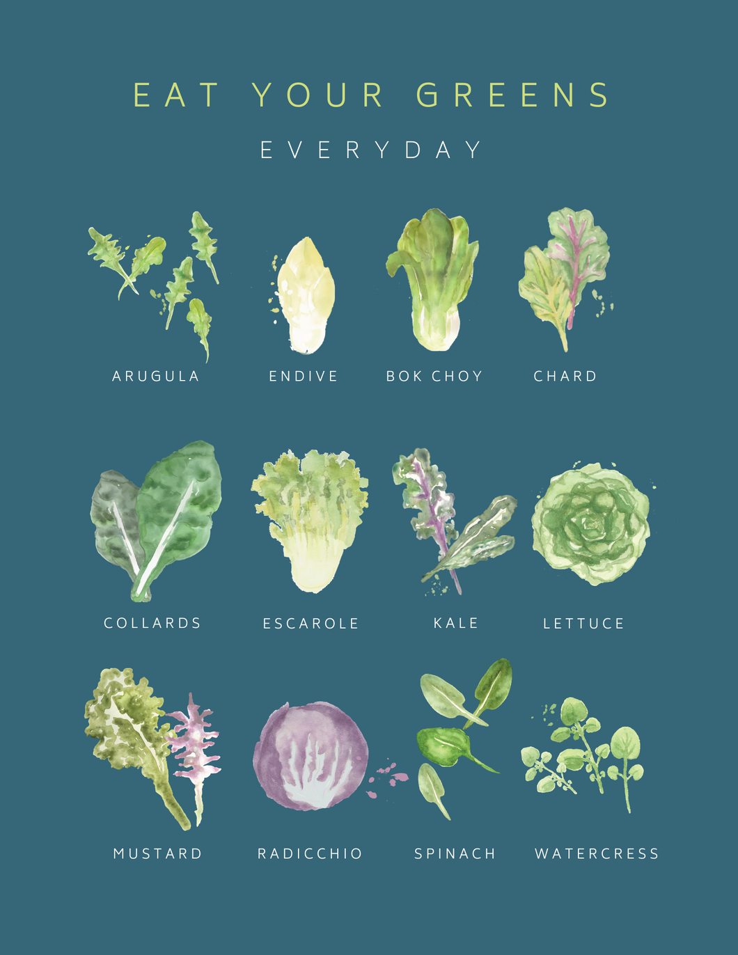 Eat Your Greens poster (BLUE)