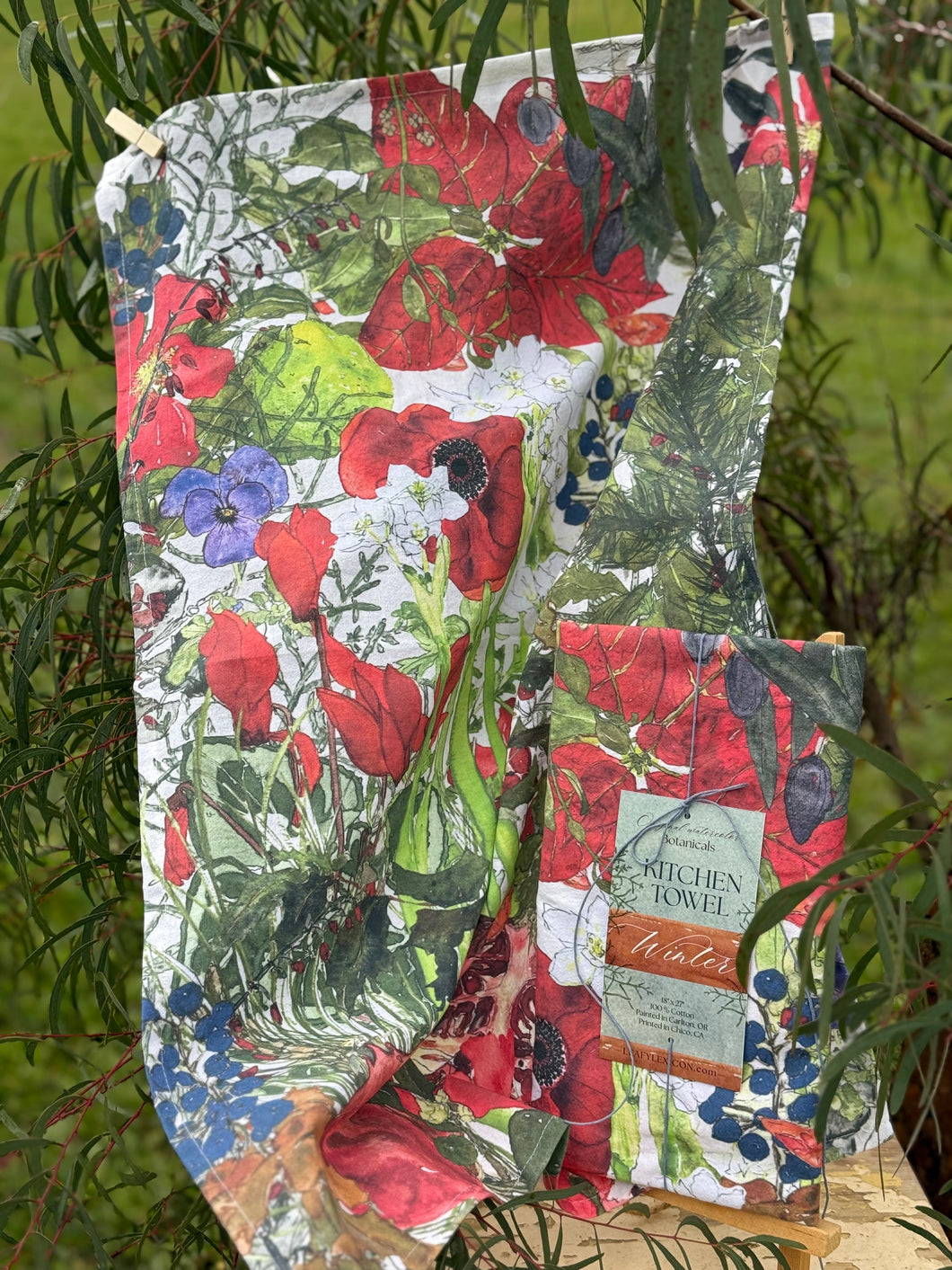 Winter Botanical Kitchen Towel
