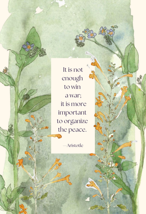 'Organize Peace' greeting card