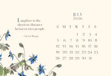 2026 Botanical desktop calendar