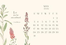 2026 Botanical desktop calendar