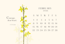 2026 Botanical desktop calendar