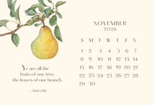 2026 Botanical desktop calendar