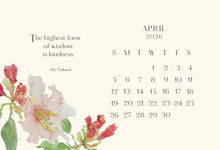 2026 Botanical desktop calendar