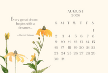 2026 Botanical desktop calendar