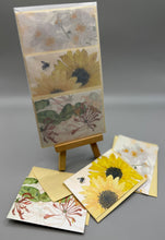 Mini enclosure cards~sunflower, azalea, & honeysuckle.