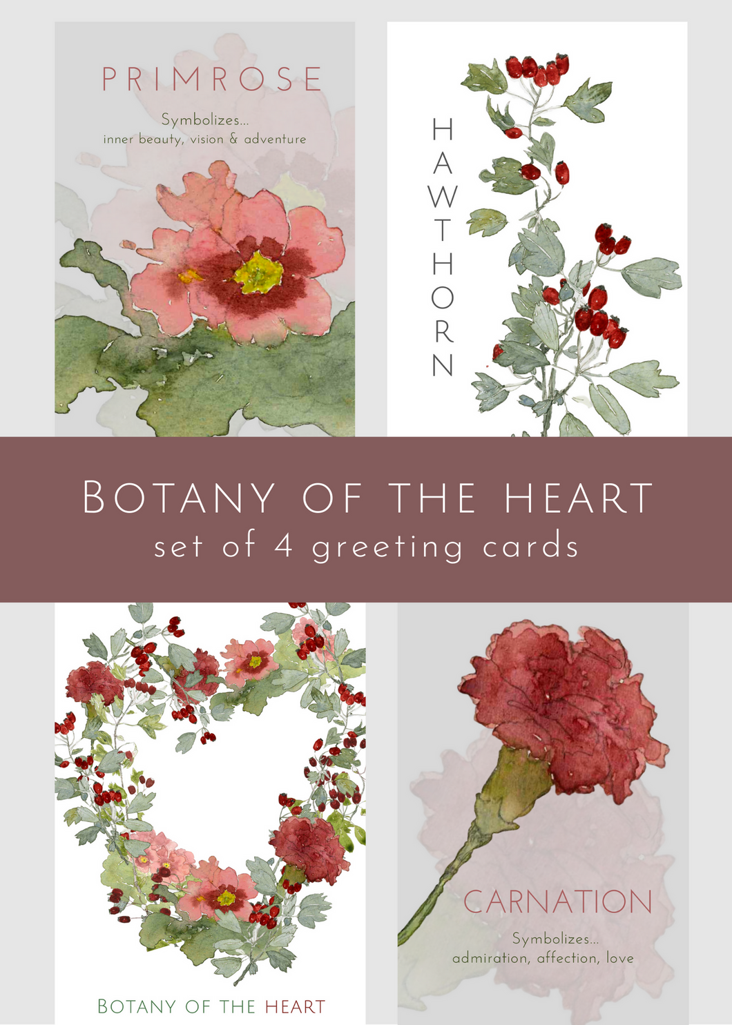 Botany of the Heart, set of 4