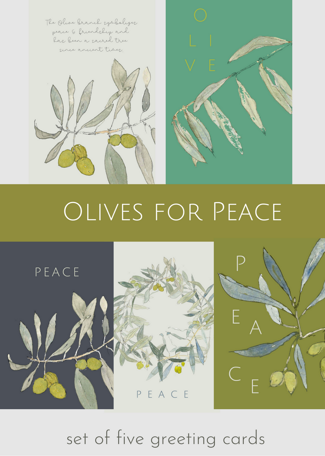 Olive Leaves for Peace, set of 5