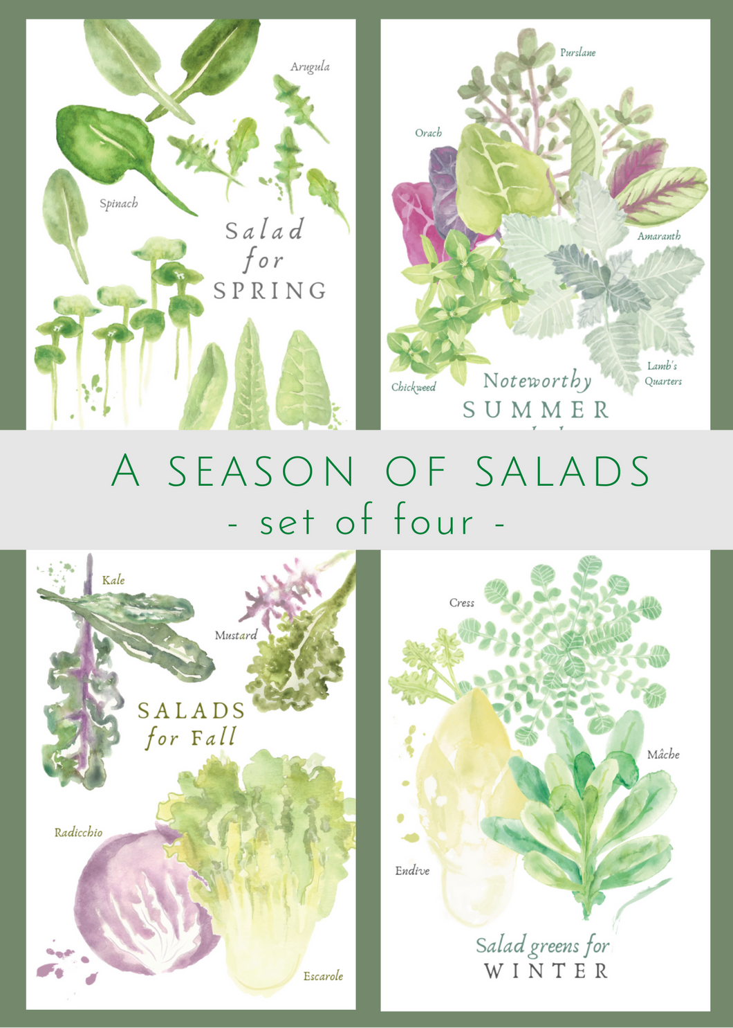 A Season Salads, set of 4